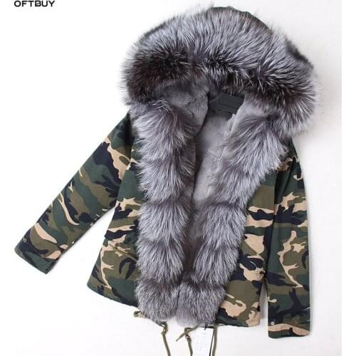 Real Fur Coat Brand 2020 Winter Jacket Women Parka Natural Fox Fur Collar Faux Fur Liner Pink Short Coat Streetwear Fashion