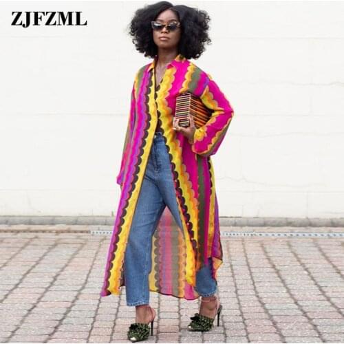 Женские рубашки в полоску ZJFZML ZZ China At AliExpress