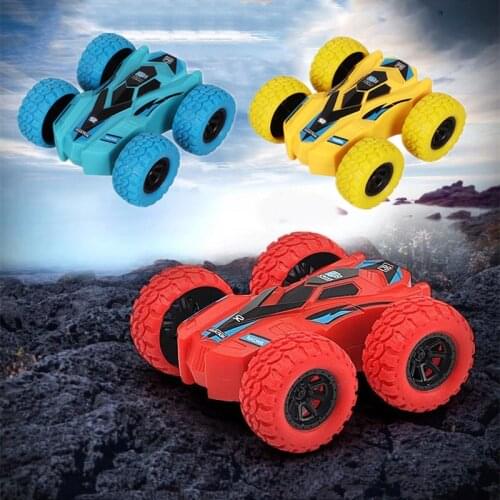 1PCs Children Inertia Double-sided Dump Truck Resistant Falling 360 Tumbling Spinning Toy Car Turned To Kids Boys Gift Toys