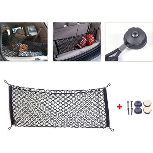 Youwinme 100*40cm Black Universal Car Trunk Cargo Mesh Net Storage Organizer Mounting Screw Nylon Trunk Storage