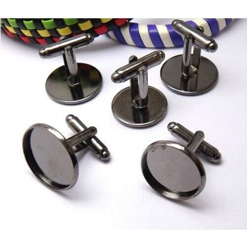 20PCS Gunmetal Cufflinks 20mm Cabochon Settings Cuff link #23074