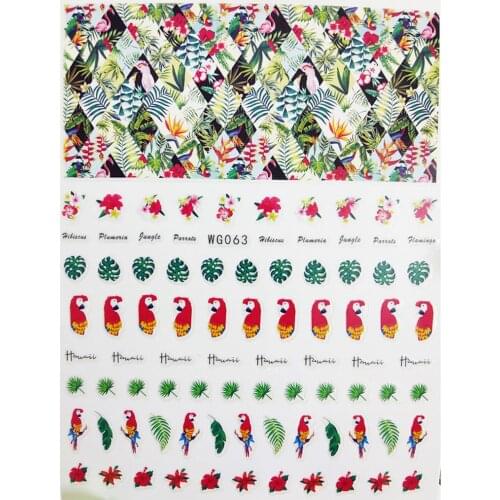 3D Nail stickers Hello Summer Art Flower Birds Leaf Design Sliders for Nails Foil Self Adhesive All for Manicure Accessories