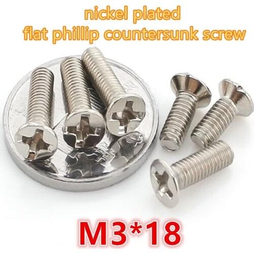 500pcs m3*18 carbon steel with nickel plated phillip cross recessed head mini micro electronic screw machine screw