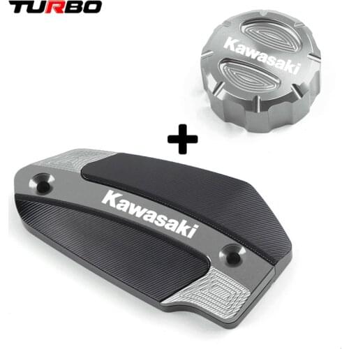 Motorcycle CNC Aluminum Front & Rear Brake Reservoir Fluid Oil Tank Cap Cover For KAWASAKI ER-6F ER-6N Ninja650 Vulcan S 650