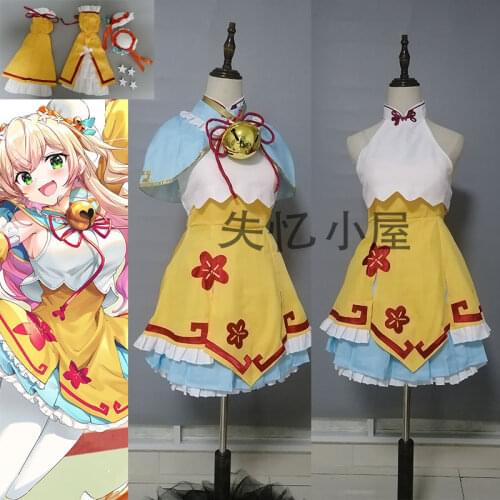 Anime VTuber Hololive Momosuzu Nene Cute Uniform Party Outfit+Bell Any Size Cosplay Costume Women Halloween Free Shipping 2020