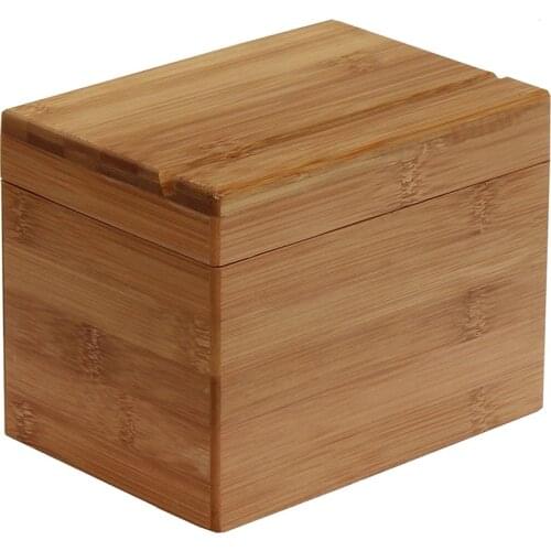 Bamboo Recipe Box Premium Kitchen Recipe Box for Organize and Store Recipes in the Kitchen