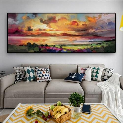 Large Diy diamond painting abstract color landscape 5D full Drill mosaic Diamant embroidery cross stitch cloud view decor
