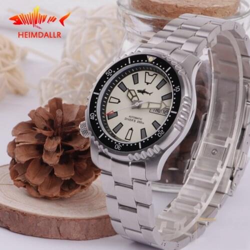 Heimdallr Vintage Abalone Automatic Watch Men Luminous 200M Diving Waterproof Diver Watch Japan NH36A Males Mechanical Watches