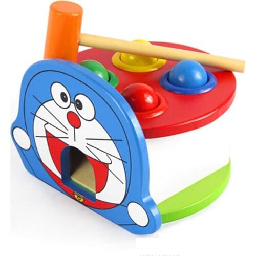 Cartoon cat knocking table puzzle wooden knockout table toys JZ01 wooden animals knocked table