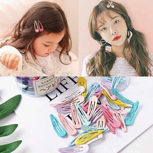 10/20/30/40PCS Color Snap Hair Clips For Children Baby Hair Clip Pins BB Hairpin Metal Barrettes Women Girl Hair Accessories