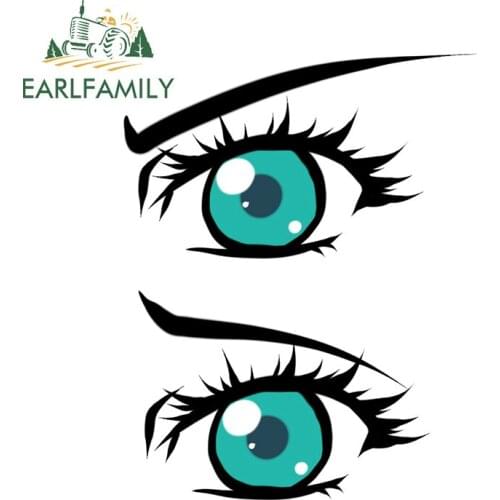 EARLFAMILY 13cm x 10.2cm for Evil Eyes Car Sticker RV JDM Vinyl Decal Scratch-Proof Surfboard Windshield Trunk Car Assessoires