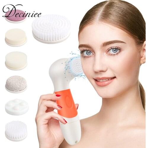 Electric Facial Cleansing Brush 7in1 Face Skin Spin Brush for Deep Cleansing Gentle Exfoliating Blackhead Removal Facial Massage