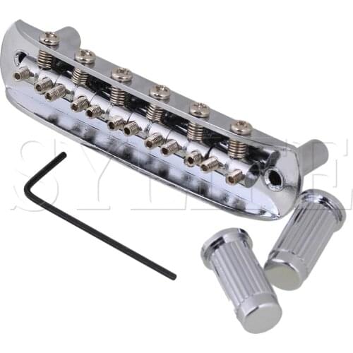 Chrome Roller Tune-O-Matic Bridge For 6 Strings Guitar 74mm Mounting Distance