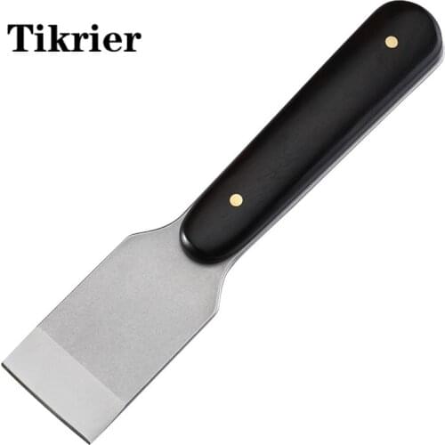 Tikrier Leather Cutting Tool Handmade Diy Skiving Craft Work Tools Sharp Die Steel Cutter Edgers with Wooden Handle