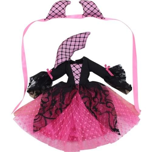 ICY DBS Blyth doll licca body halloween clothes pink ears lace dress ghost Vampire