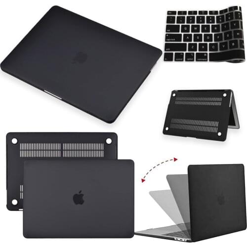 For Apple Macbook Air 13/11 Inch /Pro 13 A2338/15/16 Inch Macbook 12"(A1534) Anti-fall Matte Black Laptop Case+US Keyboard Film
