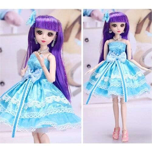 14inch Heigh Doll Set 36cm Doll with Clothes Gray Hair Ball Joints Doll Princess Doll Toys for Girls 2 Type Body for Choose