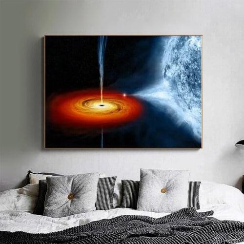 Black Hole Posters Universe Art Canvas Painting Print Nebula Galaxy Wall Pictures for Living Room Home Decoratio Maison Cuadros