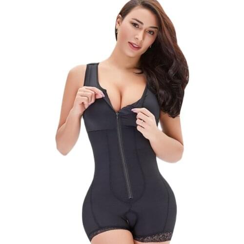 Large Size Zipper Tuck Abdomen Gathers Chest And Hips One-Piece Body Shaping Underwear