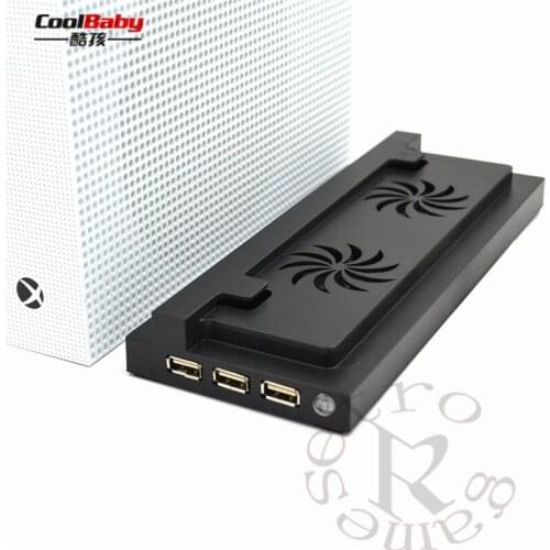 New Vertical Stand Cooling Fan Dock with 3 USB Ports and 2 High Speed Fans for XBOX One S Console for XBOX OneS Controller