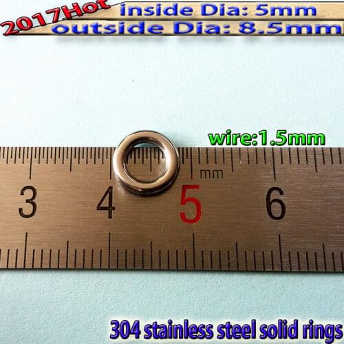 2017 new fishing solid ring size wire1.5mmid5mmod8.5mmm TEST 228KG number: 200pcs/lot
