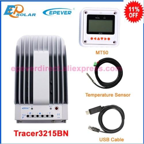 30A 12V 24V New Tracer 3215BN 30 amps Programmable MPPT Solar Charge Controller with MT50 LCD display Remote meter
