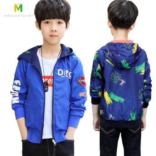 Boys clothes 3-13T kids spring waterproof windbreaker baby boys jacket teenage hooded autumn warm jacket children outwear coat