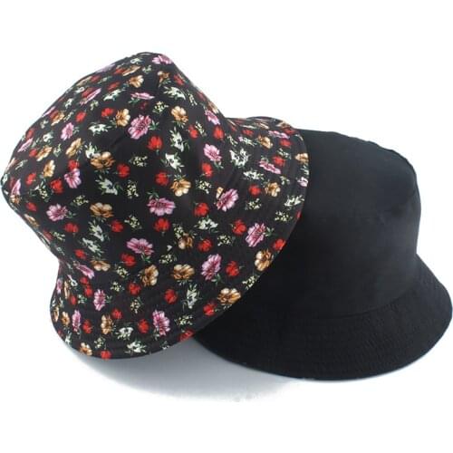 Panama Bucket Hat Women Summer Flower Print Bucket Hip Hop Cap Beach Sun Protection Fisherman Hats Chapeau Bob