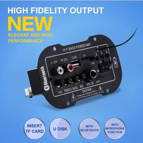 Amplifier Board Rechargeable 5 Inch Car Digital Power USB/TF U Disk Built-in MP3 Player 15W DC 5V YS-08 BT Amplifier With MIC RC
