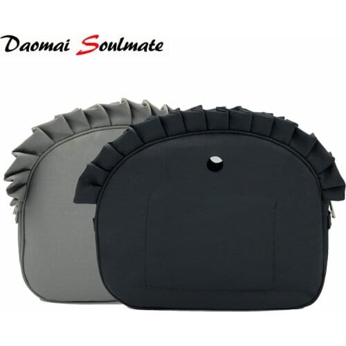 Floral Border Lining Insert Zipper Pocket Canvas Inner Pocket for Omoon Obag for O Bag silicon bag women handbag accessories