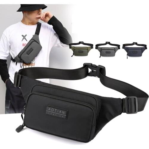 Casual Chest Bag Men 2020 Fashion Phone Pouch Men Waist Pack Nylon Waterproof Crossbody Bags Male Belt Pack Travel Pouch