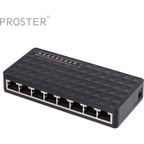 Proster 8 Port for Mini Switch Ethernet for Netzwerk DSL LAN Hub 10 100 Mbps Desktop Mini Switch 8 Port RJ45 Fast