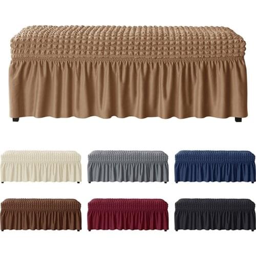 Luxury Jacquard Seersucker Piano Chair Cover Dining Long Bench Slipcovers Protector Stretch Removable Washable For Living Room
