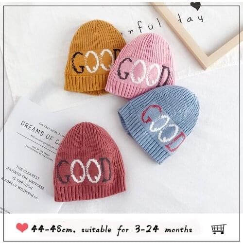 Baby Hat Caps Winter Good Newborn Cute Kids Hats Knitted Wool Hemming Caps letter Dropshipping шапка детская Striped Carrot
