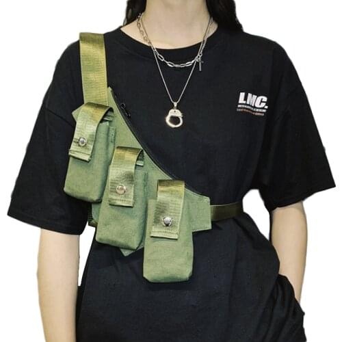 New Shoulder Bag For Men Trendy Reflective Streetwear Unisex Adjustable Strap Three Separate Chest Bags