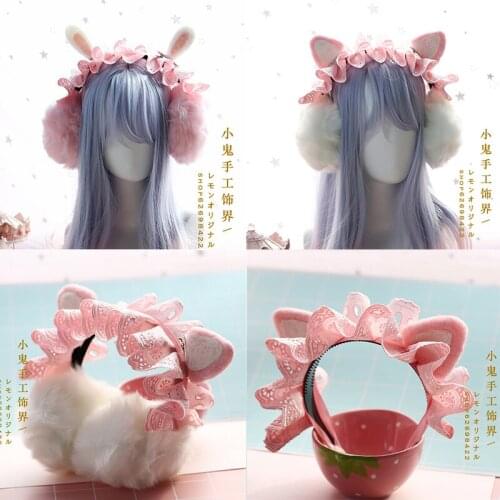 Warm hand earmuffs earmuffs earmuffs plush ear warm winter soft sister cat ears set Korean version of the cute earmuffs earmuffs