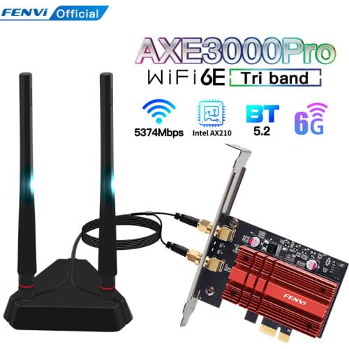 Wi-Fi 6E Intel AX210 Dual Band PCIe Wireless Wifi Network Adapter 2.4G/5G/6Ghz 2400M Wi-Fi Card Bluetooth 5.2 PCI Express Wlan