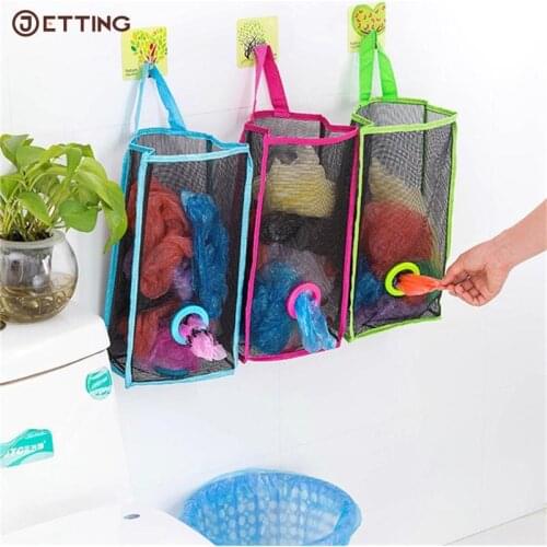 1PCS 3 Colors Size Breathable Nylon Garbage Rubbish Bags Hanging Kitchen Packing Shopping Bag
