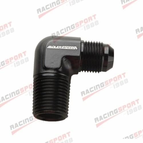 -10 AN AN-10 Male To 3/8" NPT Aluminum 90 Degree Elbow Fitting Adapter Blue/Black