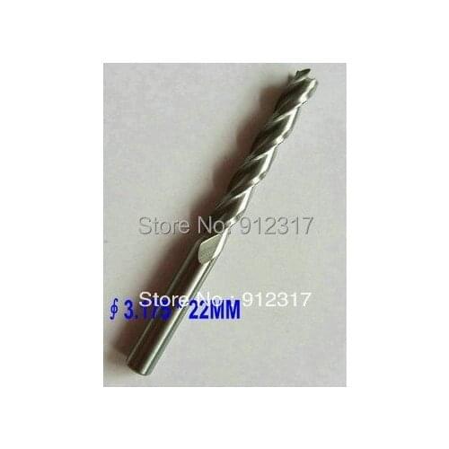 10pcs 3.175*22MM 3 Flutes End Mill, Engraving Cutters, Cutting Bits, Milling Tools for Cutting Hard Wood, MDF, Acrylic, PVC