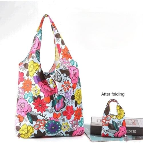 2 Pcs Eco Friendly Shopping Bag Portable Foldable Waterproof Cloth Tote Bag High Capacity Grocery Storage Bags Kitchen Organizer