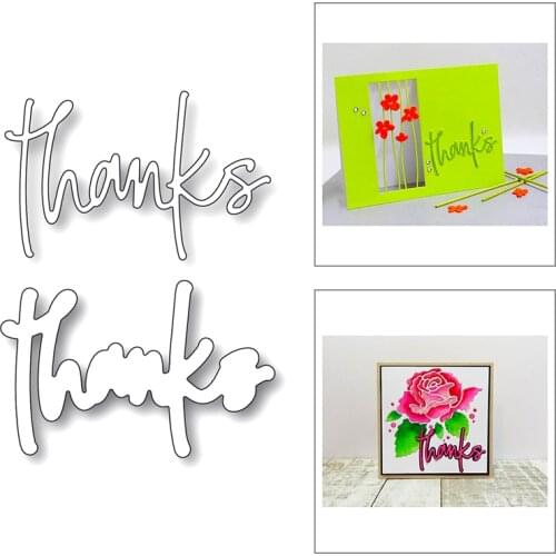 2020 New English Words Thanks and Silhouettes Metal Cutting Dies For DIY Cut Paper Craft Making Greeting Card Album Scrapbooking