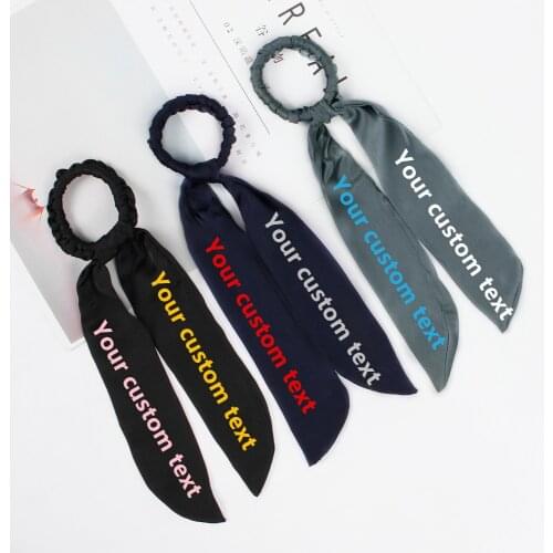 5pcs/lot New Personalized Hair Scarf Women Hair Rope Custom Name Elastic Hair Bands For Girls Ponytail Hair Ties Scrunchies