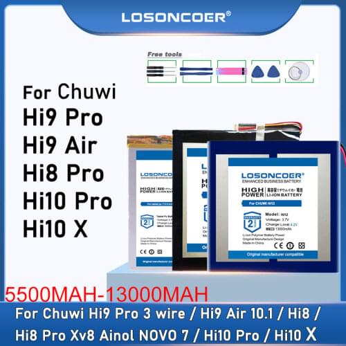 9800mAh Tablet PC Battery for CHUWI Hi9 Air 10.1 Inch Tablet PC CWI546 New Li-polymer Rechargeable Accumulator Pack Replacement