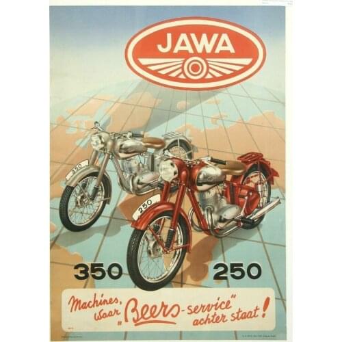 JAWA MOTORCYCLES LARGE METAL TIN SIGN POSTER WALL PLAQUE