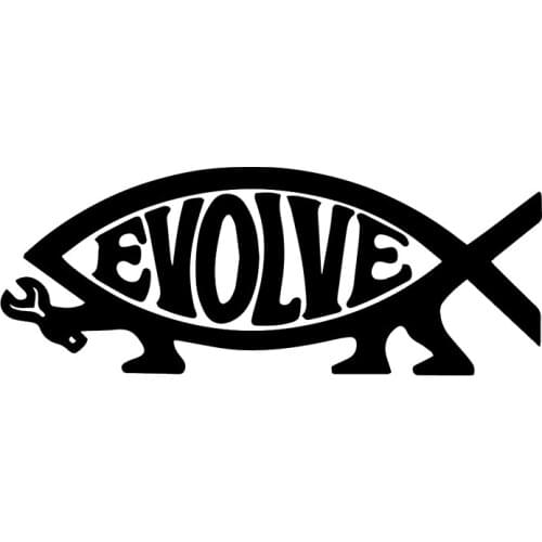 CS-10385# Vinyl Decal Evolve Fish Car Sticker Waterproof Auto Decors on Truck Bumper Rear Window