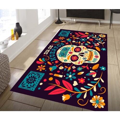 Color Skull Pattern Non-Slip floor Carpet, teenagers carpet Modern carpet, 3d digital printing carpet soft carpet, fan Carpet