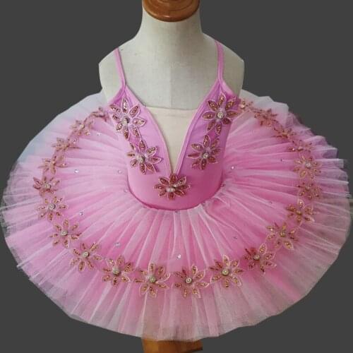 Childrens ballet skirt dance gauze skirt little swan ballet tutu skirt embroidery practice competition clothing performance tut