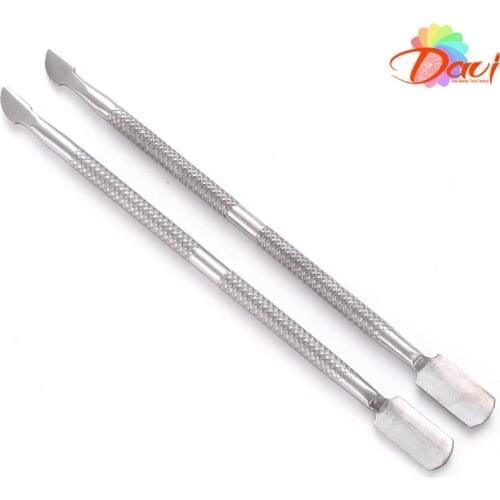 2pcs/lot stainless steel nail art Cuticle Pusher Trimmer Remover Pedicure manicure tools