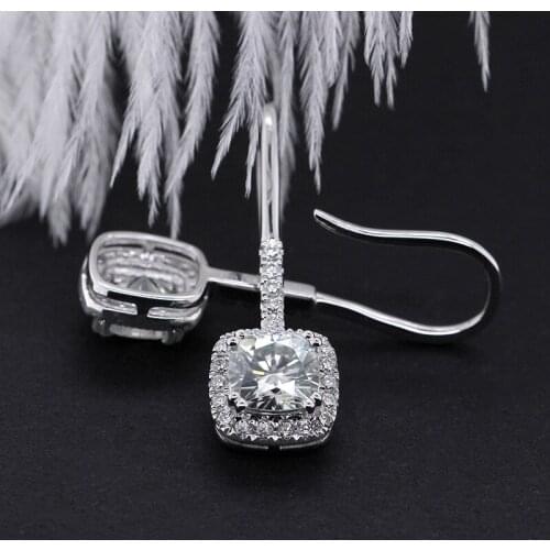 Elegant 925 sterling silver CZ Crystal Dangle Earrings for Wedding Jewelry Women Cubic Zirconia Drop Earring High Quality